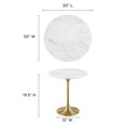 thumbnail image 5 of Modway Lippa 20" Round Artificial Marble Side Table in Gold White, 5 of 7