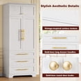 thumbnail image 3 of AENKYO 78" Modern Farmhouse Pantry Cabinet with Adjustable Shelves, Freestanding Storage Organizer for Kitchen, White, 3 of 10