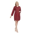 thumbnail image 5 of GLOBAL Pajama Nightgown for Women Long Sleeve Button Down Nightwear Boyfriend Nightdress 100% Cotton Sleepshirts Christmas Red S, 5 of 6