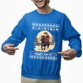 thumbnail image 2 of Christmas Sweatshirt, Howdy Santa Cowboy Riding Horse Christmas Sweatshirt, Western Ugly Sweater, Rustic Crewneck for Parties & Gifts, 2 of 5