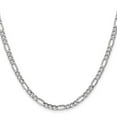 thumbnail image 2 of 14K White Gold Figaro Chain Necklace 24 inch 4.4 mm Semi-Solid with Lobster Clasp, 2 of 4