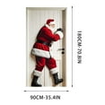 thumbnail image 5 of Christmas Door Curtain, Holiday Scene Printed Polyester Hanging Decor for Indoor Outdoor Entryway(B), 5 of 6