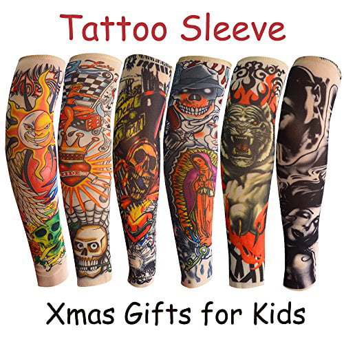 6pcs Temporary Tattoo Sleeve for Kids Boys Girls, Fake Slip on Arm  Sunscreen Sleeves Body Art Stockings Sun Protector Accessories For Outdoor  Sport - Design Tribal Tiger Dragon Skull .1