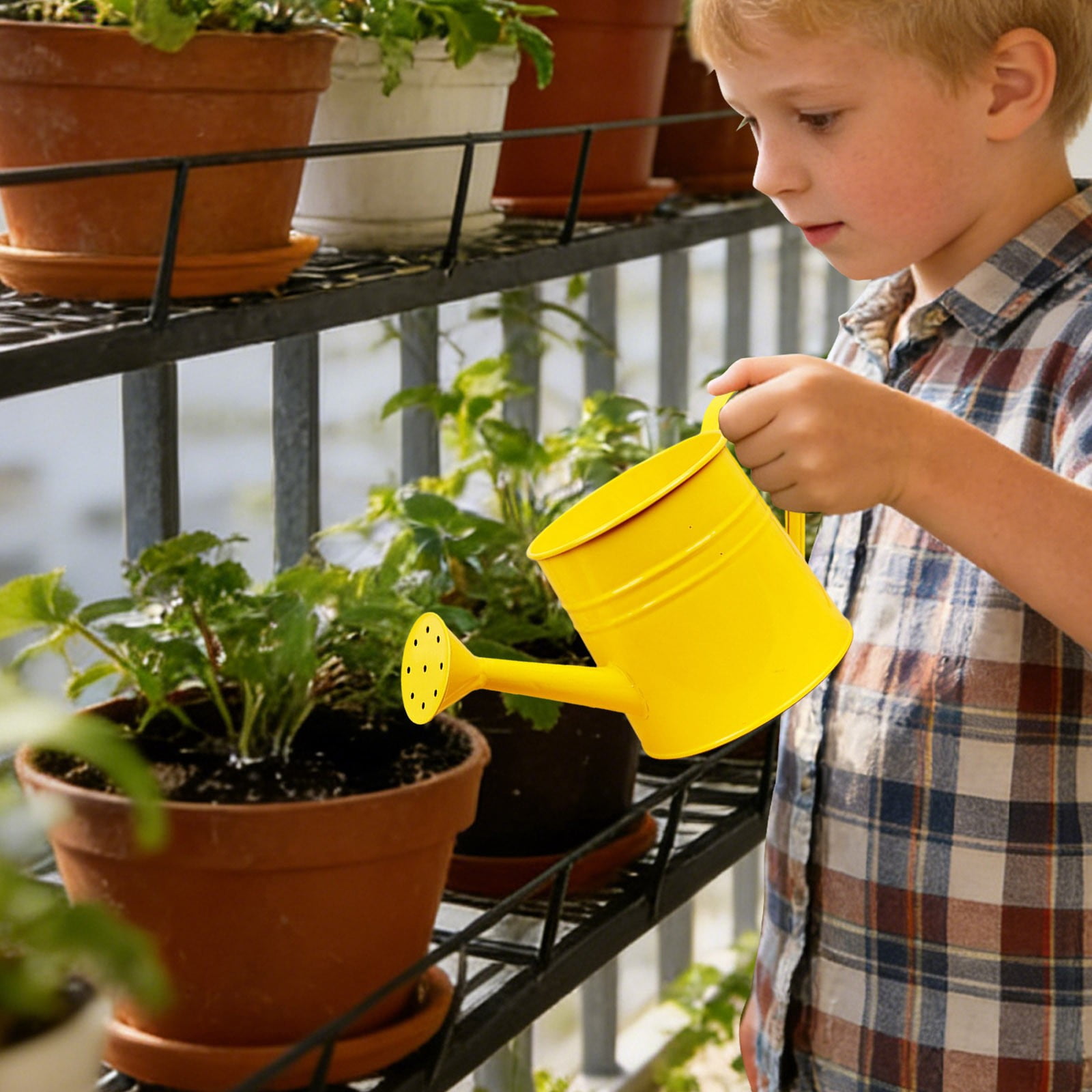 Metal Watering Can for Indoor 1L, Vintage Garden Sprinkling Can with Long Spout, Tinplate Watering Kettle Gardening Tool for Outdoor Lawn Flower Care