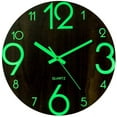 thumbnail image 1 of Luminous Wall Clocks - Non-Ticking Silent Wooden Clock with Night Light, 1 of 4