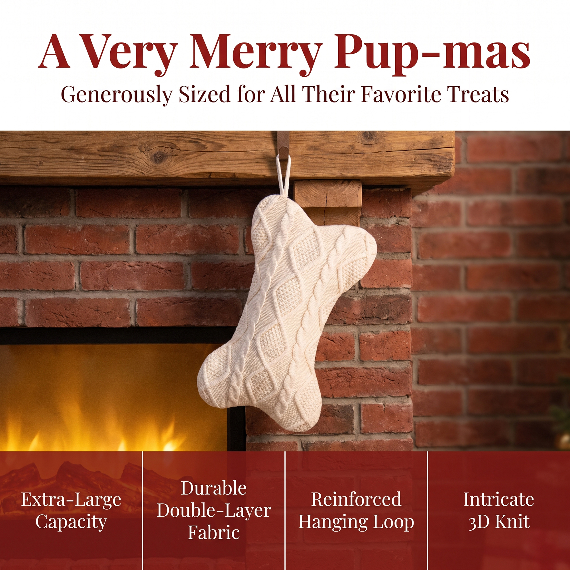 Unique Bargains Cartoon Christmas Stockings Luxury Tiered Mantel Accents White 17"