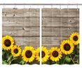 thumbnail image 2 of Sunflower on Rustic Wooden Kitchen Curtains, Sunflowers on Rustic Wood Farmhouse Window Curtain Panels, Sunflower Window Treatment Valances for Bedroom Bathroom Laundry Room 2 Panels 27.5 x 39 Inch, 2 of 5