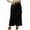 Black, variant on Maoxin Womens Skirts Women's Fashion Solid Color Elastic Waist Slit Cowboy Skirt ,Khaki,XL