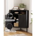 thumbnail image 2 of Joyyskill Fluted Corner Cabinet with Storage, Modern Floor Cabinets with Adjustable Shelf & Metal Legs Wooden Narrow Cabinet Organizer, Black, 2 of 7