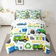 thumbnail image 2 of Castle Fairy Trash Truck Boy 7-Piece Bedding Comforter Set, King Size, Garbage Truck, Cartoon Truck, 2 of 8