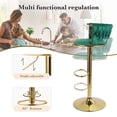 thumbnail image 3 of S-HOME Set of 2 Adjustable Velvet Bar Stools with Back and Arm, Swivel Chairs with Gold Metal Legs for Modern Homes, 3 of 12