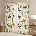 thumbnail image 2 of Manfei Cartoon Western Cowboy Black Out Curtains for Kids, Rustic Horse Animal Curtains Pack of 2 (42x63 Each), Cactus Plant Bedroom Curtains, Window Curtains Room Decor, 2 of 6