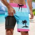 thumbnail image 4 of Mens Swim Shorts Summer Casual Swim Shorts with Double Layer Pants Inside Pockets Hawaiian Holiday Relaxed Mens Beach Shorts, 4 of 4