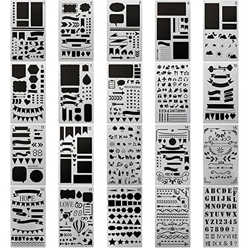 Pcs Journal Stencil Plastic Planner Set For Journal Notebook Diary Scrapbook Diy Drawing Template Journal Stencils 4x7 Inch Walmart Com Walmart Com