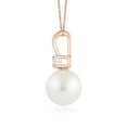 thumbnail image 2 of ANGARA South Sea Cultured Pearl V-Bale Pendant in 14K Rose Gold for Women | June Birthstone, Birthday, Anniversary, Jewelry Gift for Women | Pearl Necklace, 2 of 5