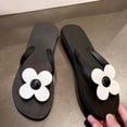 thumbnail image 3 of Xucatan Women's Flip Flops, Floral Embellished Thong Sandals, Round Toe Open Toe EVA Slippers, Versatile Summer Beach Pool Footwear Gift, 3 of 7