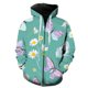 thumbnail image 1 of Sudadera con capucha y cremallera para hombre, diseño de mariposa de dibujos animados, estilo Harajuku, informal, de gran tamaño, genial, gran oferta 2024, divertida, de manga larga, estilo hip hop, p, 1 of 6