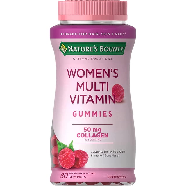 Nature´s Bounty. Multivitamínico en gomitas para mujer, frambuesa, colágeno 50mg, 80u Nature´s Bounty. 1