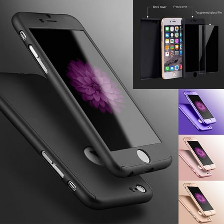 iPhone 6 Case, iPhone 6S Case, Njjex Full Body Coverage Protection Scratch Proof Hard Slim With Tempered Glass Screen Protector Skin Case Cover For iPhone 6 / 6S 4.7