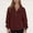 Wine#03, variant on Yteetum Zip Up Hoodies Jackets for Women, Oversize Quarter Zipper Turn Down Collar Hooded Jacket Coat Womens Casual Solid Half Zip Lapel Long Sleeve Hoodless Sweatshirt Jackets Top Fall Clothes
