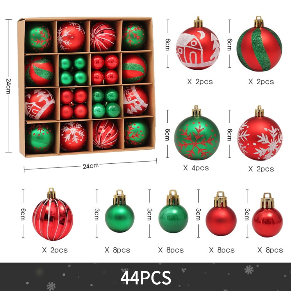 42Pcs Christmas Ball Ornaments Christmas Tree Decorations Shatterproof