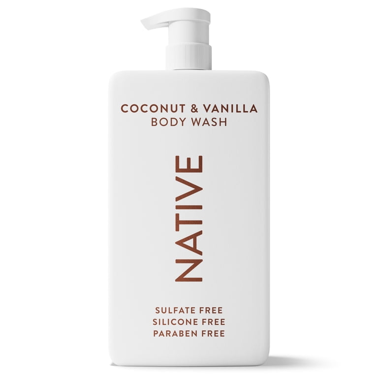 4 pack) Native Body Wash, Coconut & Vanilla, Sulfate Free, 36 fl