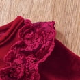 thumbnail image 6 of Youmylove Two Piece Girls Outfits Toddler Girls Long Sleeve Dresses Solid Bowknot Princess Dress Headbands Set, 6 of 8