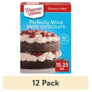 (12 pack) Duncan Hines Signature Perfectly Moist Swiss Chocolate Cake Mix, 15.25 oz.