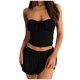 thumbnail image 1 of Conjunto elegante de dos piezas para mujer: top sin tirantes con falda plisada asimétrica de doble capa, 1 of 8