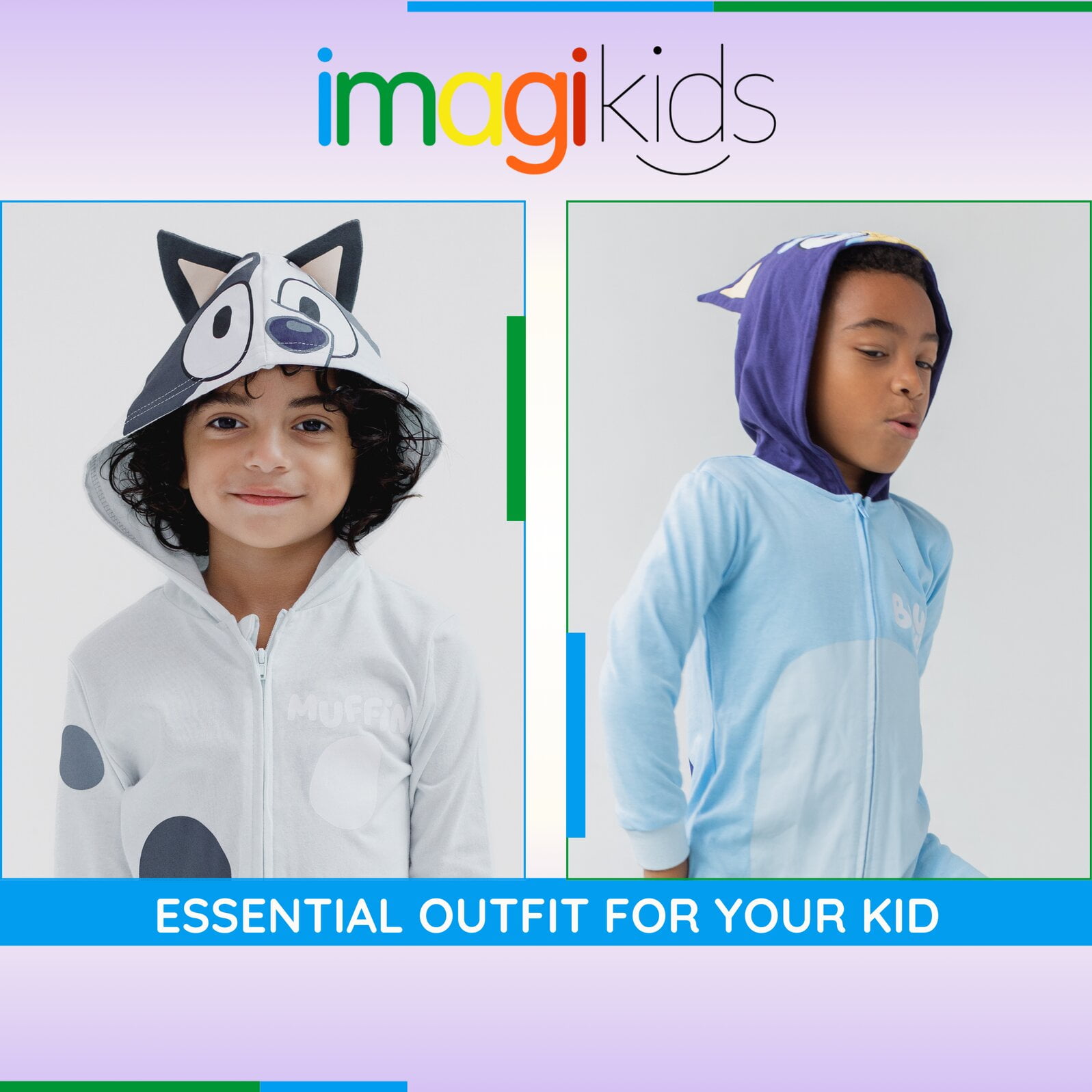 Bluey Muffin Zip Up Cosplay Coverall Infant to Little Kid