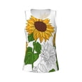 thumbnail image 4 of Easygdp Plump Sunflower And Sketch Women's Workout Tank Top, Running Top, Hiking Shirt, Quick-Dry for Running, Yoga, Hiking - Medium, 4 of 9