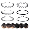 thumbnail image 1 of YIUTERA Diademas de Metal Ondulado, 6 Piezas Ondulada Deportes Cabello Aro, Unisex Negro Primavera D, 1 of 7