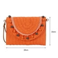 thumbnail image 2 of Women Envelope Wallet Detachable Shoulder Strap Clutch Boho Chic Straw Shoulder Bag with Beads Spacious Crossbody Wallet, 2 of 5
