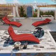 thumbnail image 4 of Kullavik Patio Lounge Chair,3 Pieces Chaise Lounge Outdoor Folding leisure Lounge Chairs Including Table Rattan Patio Furniture Set,Red, 4 of 7