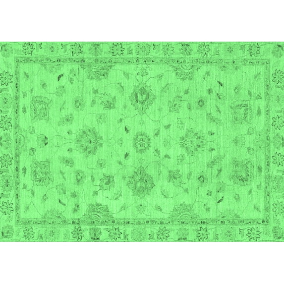Ahgly Company Indoor Rectangle Abstract Emerald Green Modern Area Rugs, 8' x 12'