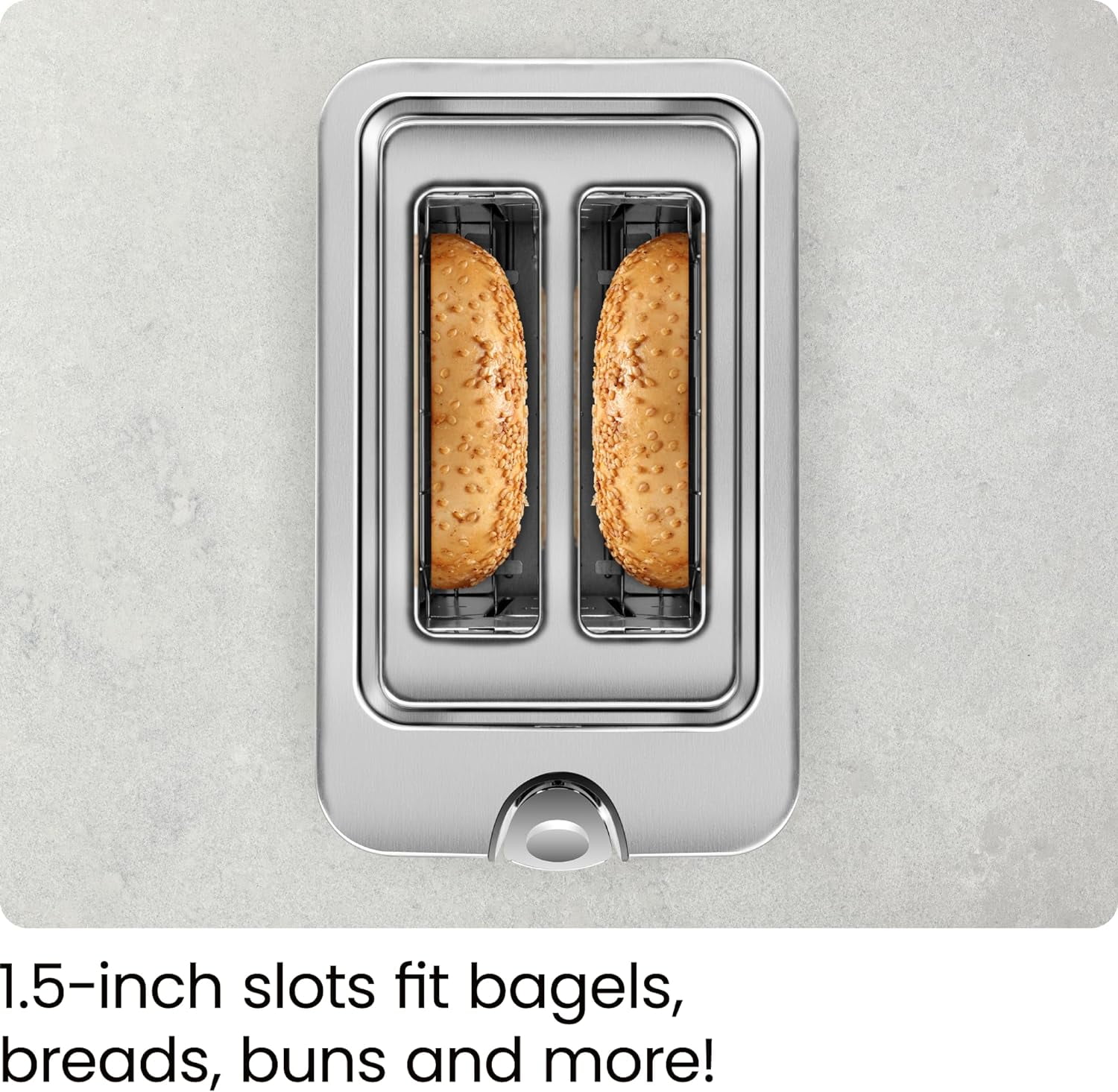 Chefman 2-Slice Digital Pop-Up Toaster w/ Bagel Sized Slots and Removable Crumb Tray - Stainless Steel
