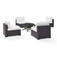 thumbnail image 2 of BISCAYNE 4 PERSON OUTDOOR WICKER SEATING SET IN WHITE - FOUR ARMLESS CHAIRS, ASHLAND FIREPIT, 2 of 4