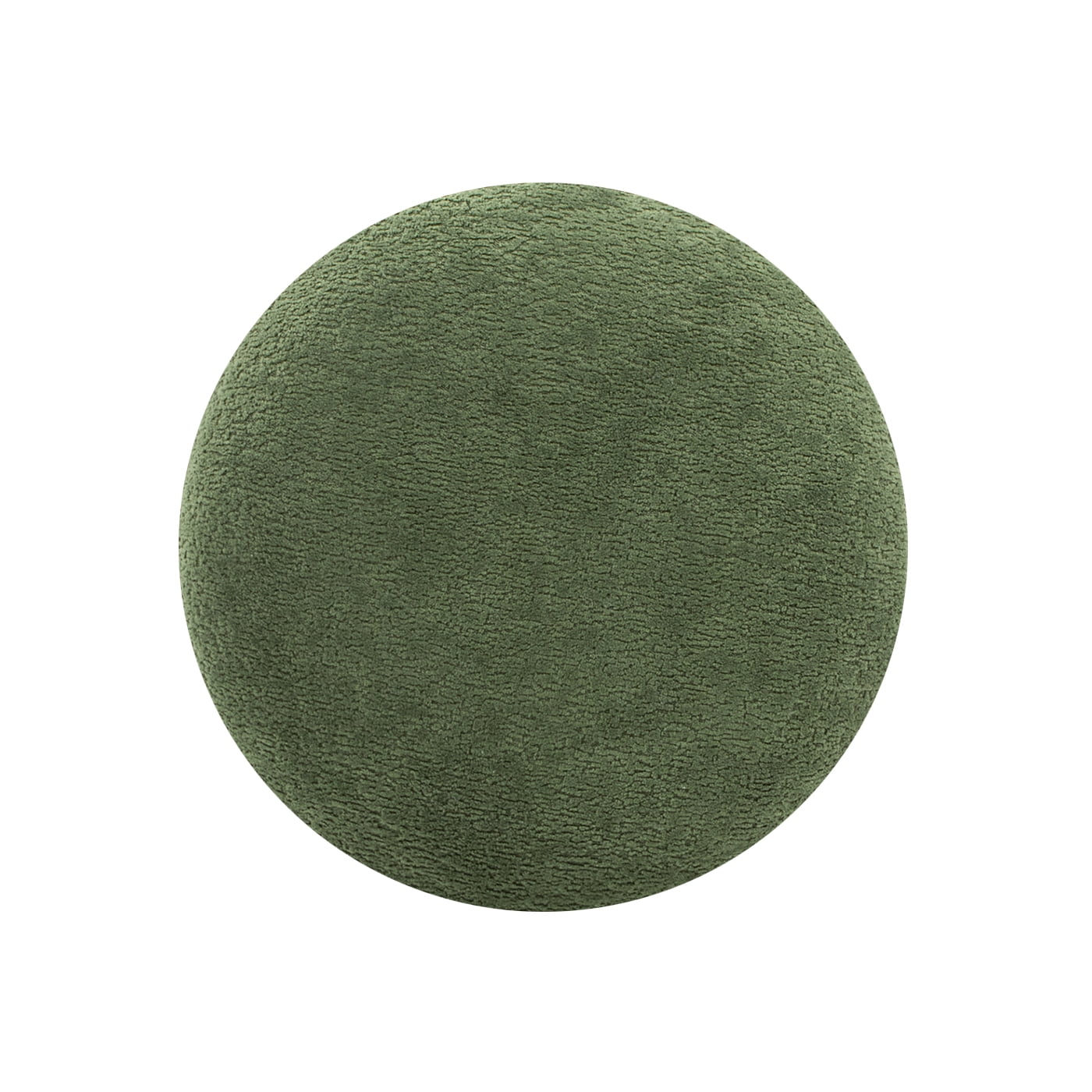 Jennifer Taylor Home Fuji 15" Mushroom Footstool Ottoman, Moss Green Fleeced Teddy