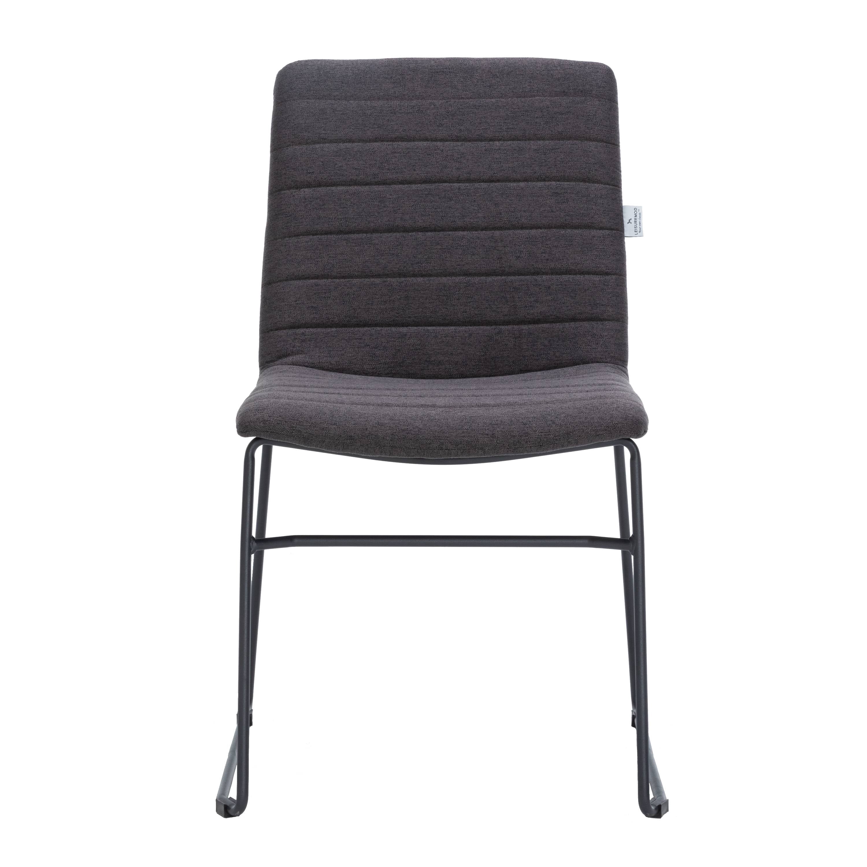 LeisureMod Ergonomic Office Chair Upholstered Guest Side Chair Padded Seat and Back Desk Chair with Powder-Coated Stainless Steel Base Zylar Collection in Brown
