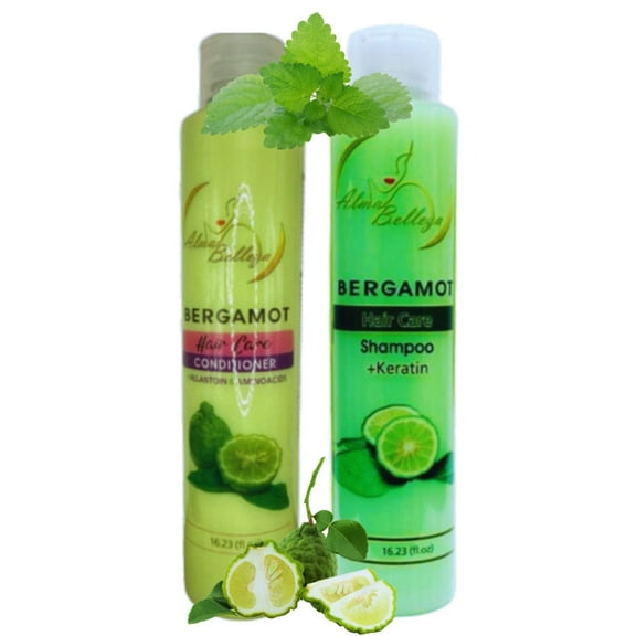 Alma Belleza Bergamot Shampoo with Keratin & Conditioner with Allantoin and Amino Acids, 16.23 fl oz Each, Premium Hair Care Set (Bergamota Shampoo   Acondicionador 480ml c/u)