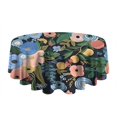 thumbnail image 5 of Pioneer Flower Floral Print Pattern Round Tablecloth 60"x60",Wrinkle Wipeable Table Cloth for Kitchen Dining Room Picnic Patio Party, 5 of 6