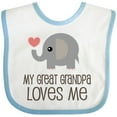 thumbnail image 3 of Inktastic Great Grandpa Loves Me Boys or Girls Baby Bib, 3 of 4