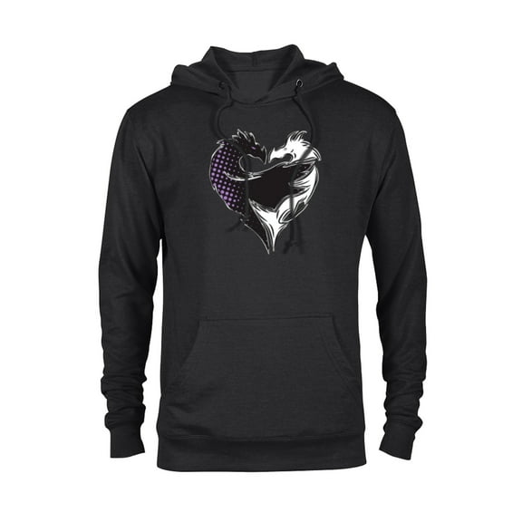 Disney Descendants 3 Mal Heart Dragons Motif - Pullover Hoodie for Adults -Customized-Black