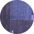 thumbnail image 1 of Ahgly Company Indoor Round Abstract Blue Modern Area Rugs, 4' Round, 1 of 4