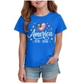 thumbnail image 2 of Gubotare Fourth of July T Shirts for Girls 250th Anniversary USA Shirt Girls Short Sleeve American Flag Graphic Tees Vintage 4th of July Shirts (Blue,2-3 Years), 2 of 4