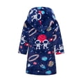 thumbnail image 3 of Paokuoon Kids Pajamas Flannel Robe Toddler Soft Hooded Cartoon Printed Fall Winter Printing Sleepwear for 2-13 Years, 3 of 6