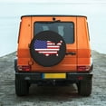 thumbnail image 7 of DouZhe Waterproof Spare Tire Cover, America Nation Map Flag Prints Adjustable Wheel Covers Fit for Jeep Trailer RV SUV Car, 15 inch, 7 of 7