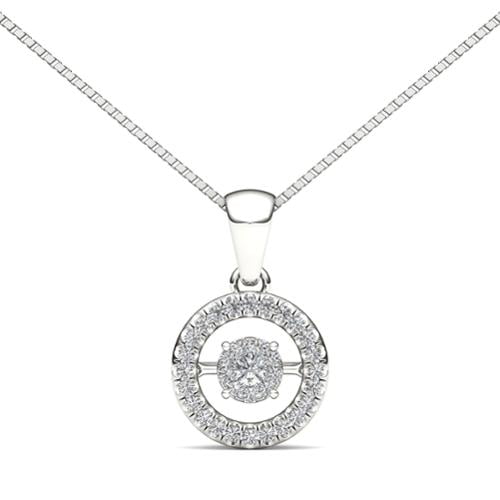 De Couer 10k White Gold 1 6ct TDW Diamond Heart Beat Fashion Necklace by Overstock