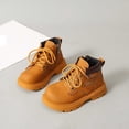 thumbnail image 4 of BRGZLK Kids Lace Up Ankle Boots 2026 Autumn Winter Round Toe No-Slip Comfort Casual Warm Snow Booties with Side Zipper Toddler Boys Girls Shoes for Outdoor Brown 3-3.5 Years, 4 of 8