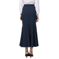 thumbnail image 3 of INSPIRE CHIC Women's Fishtail Long Skirt High Waist Work Office Maxi Mermaid Skirts S Navy Blue, 3 of 5